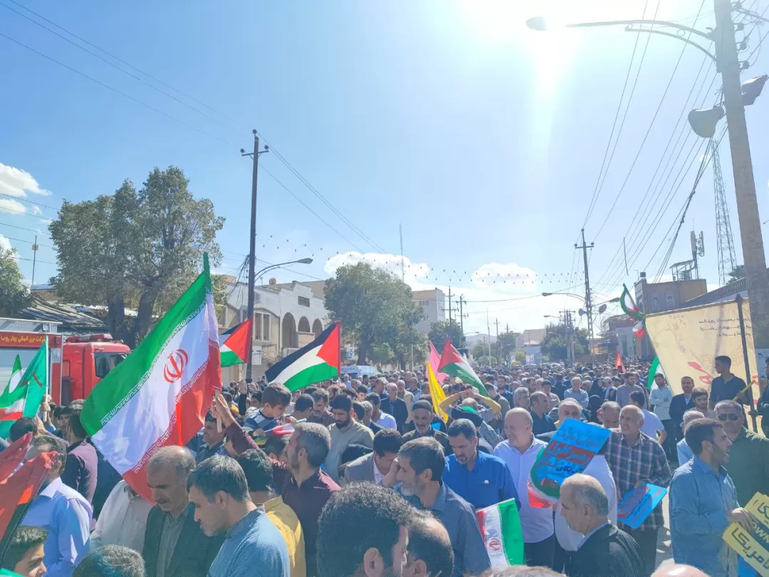 راهپیمایی حمایت از فلسطین در کرمانشاه برگزار شد