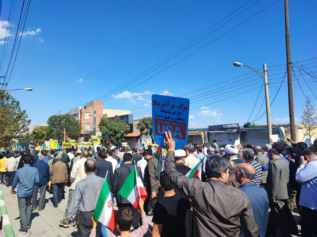 فریاد «مرگ بر اسرائیل» در کرمانشاه طنین‌انداز شد