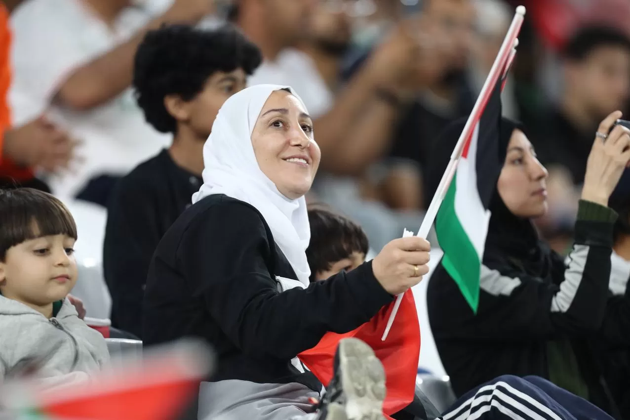 هواداران فلسطین در بازی با ایران