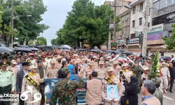 گزارش تصویری تشییع پیکر شهید مرزبانی در کرمانشاه