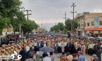 گزارش تصویری تشییع پیکر شهید مرزبانی در کرمانشاه