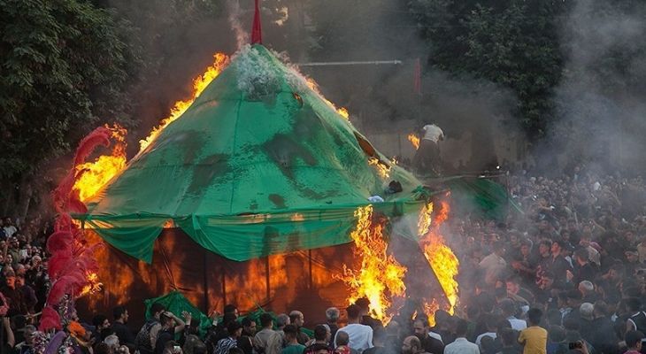 آئین سنتی خیمه‌سوزان در کرمانشاه