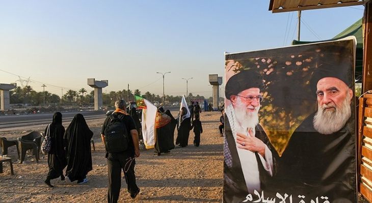 پیاده‌روی زائران اربعین حسینی از بغداد به کربلا