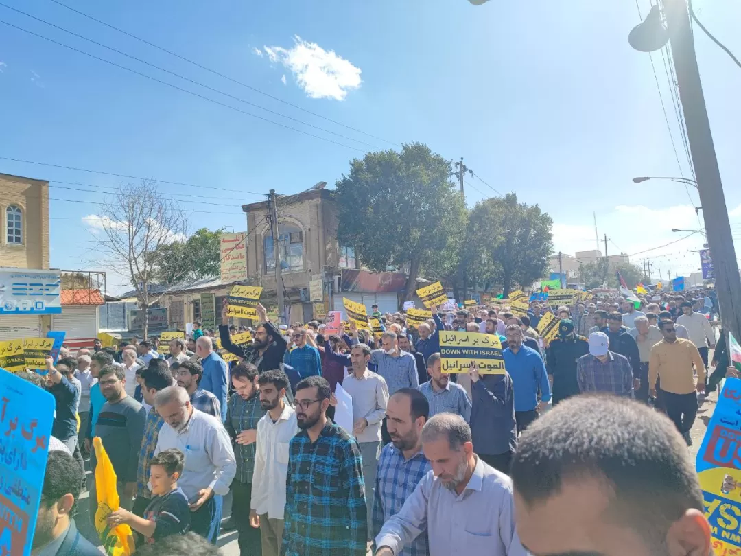 فریاد «مرگ بر اسرائیل» در کرمانشاه طنین‌انداز شد