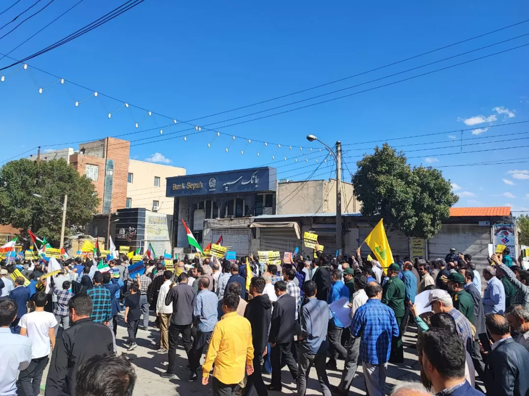 فریاد «مرگ بر اسرائیل» در کرمانشاه طنین‌انداز شد