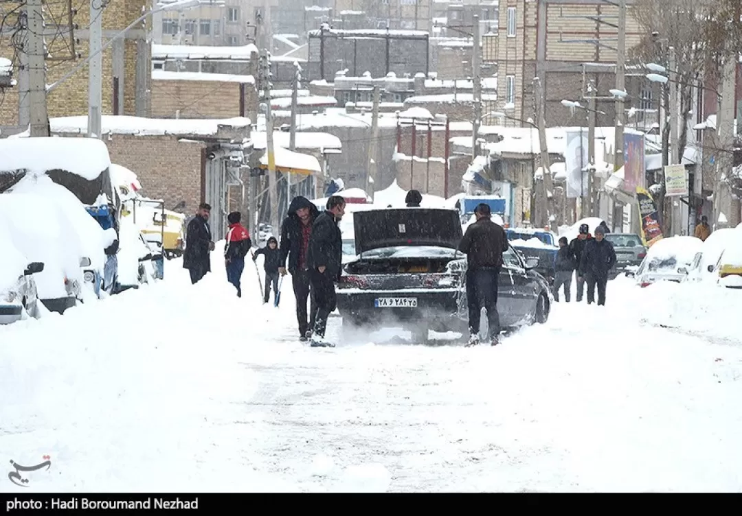 بارش برف در اهر